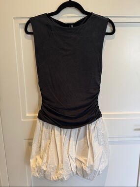 Anthropologie Black and White Mini Dress